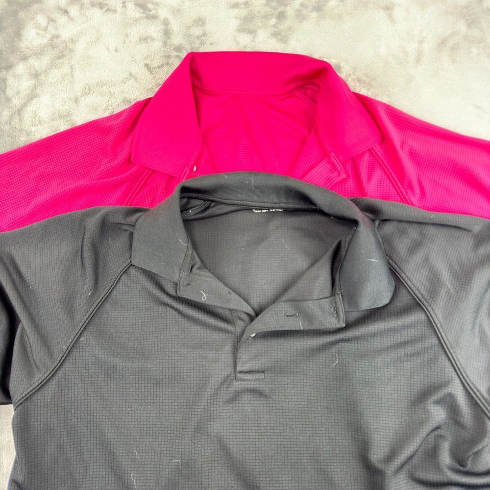 Slazenger Shirt Mens Large Pink Grey Golf Polo Lightweight Coaching Lot of 2 - Picture 3 of 4
